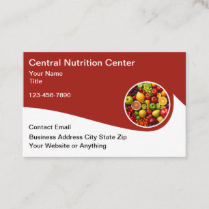Cartes de visite du centre de régime et de nutriti