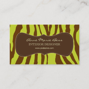 Cartes de visite du chocolat Zebra Olive