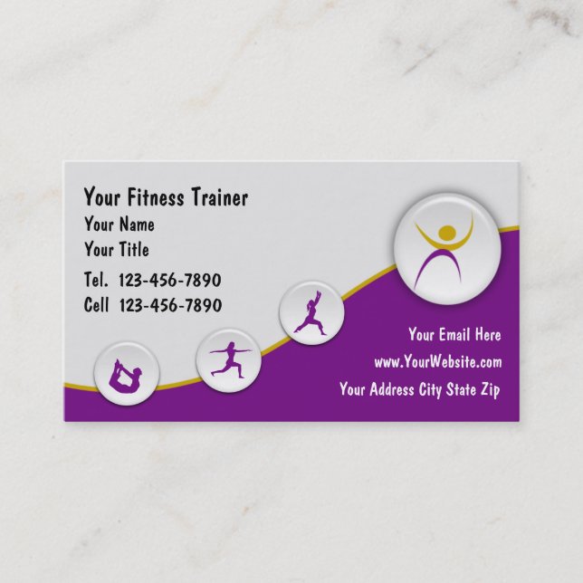 Cartes de visite du formateur de fitness (Devant)