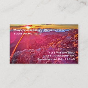 Cartes de visite du lever de soleil de photographi