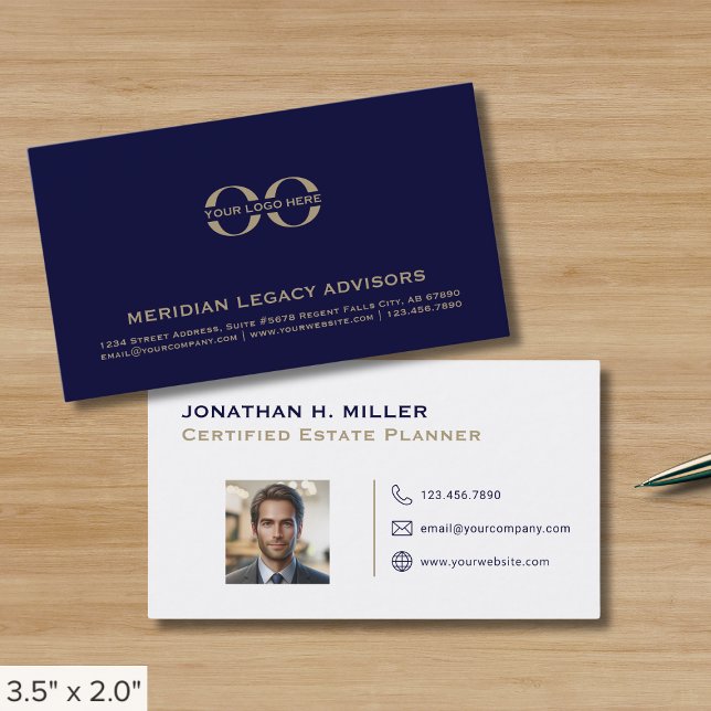 Cartes de visite du logo de l'entreprise avec phot (Créateur téléchargé)