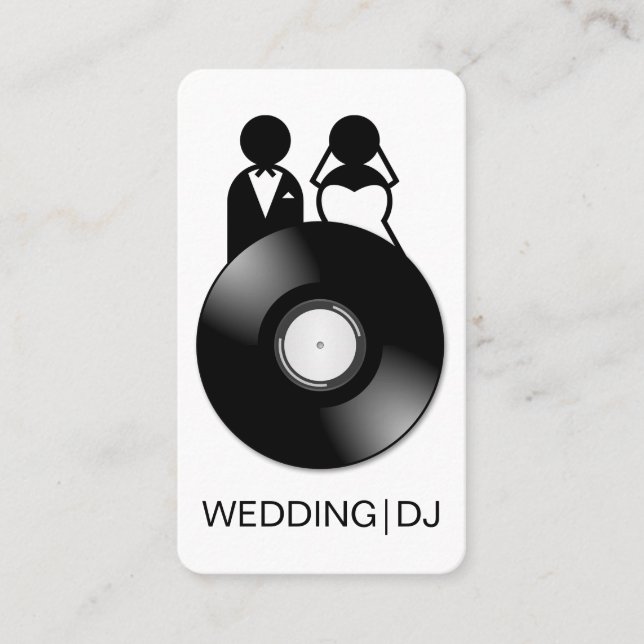 Cartes de visite du logo DJ Mariage professionnel (Devant)