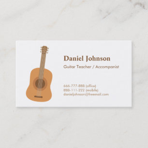Cartes de visite du musicien enseignant de guitare