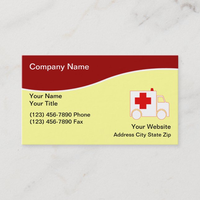 Cartes de visite du service d'ambulance (Devant)