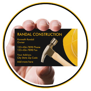 Cartes de visite du service de construction
