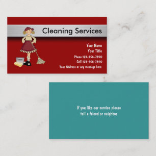 Cartes de visite du service de nettoyage