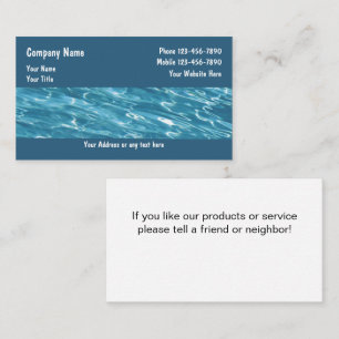 Cartes de visite du service de pool