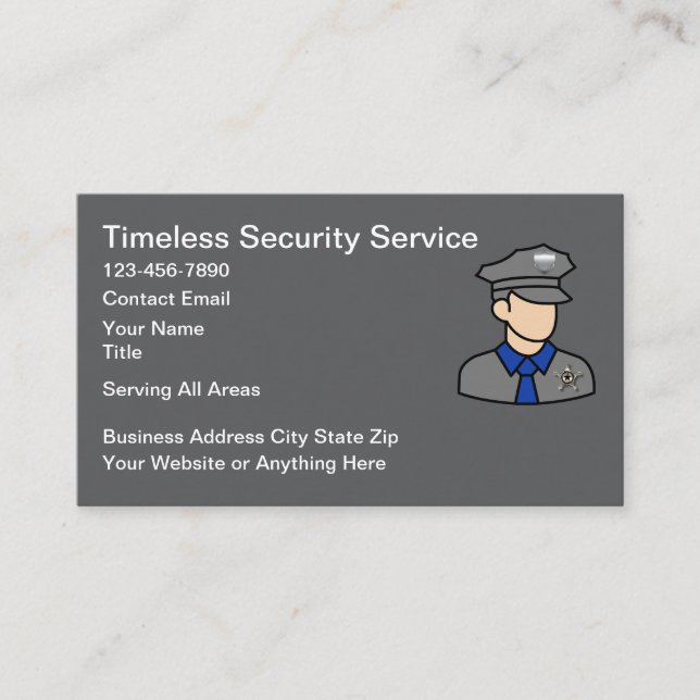 Cartes de visite du service de sécurité local  (Devant)