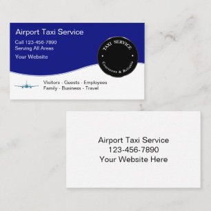 Cartes de visite du service de taxi de l'aéroport