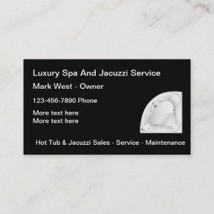 Cartes de visite du service Spa de bain à remous