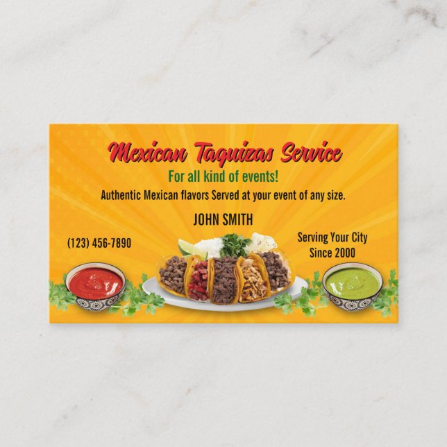 Cartes de visite du service Taco (Devant)
