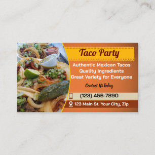 Cartes de visite du service Tacos
