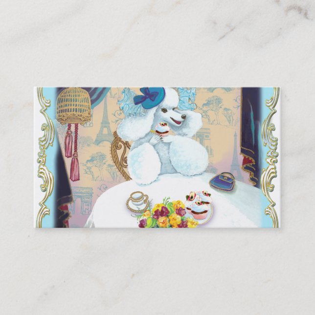 Cartes de visite du White Poodle Cupcake Tea Party (Devant)