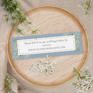 Cartes De Visite Dusty Blue Botanical Greenery Site Mariage RSVP