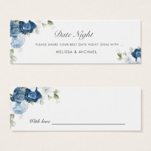 Cartes De Visite Dusty Blue Floral Mariage Date Night Jar Card