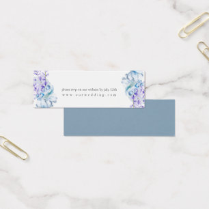Cartes De Visite Dusty Blue Lavender Floral Mariage Website RSVP