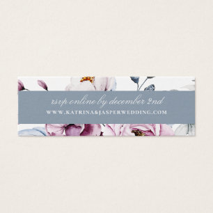 Cartes De Visite Dusty Blue Mauve Floral Site Mariage RSVP