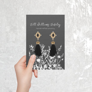 Cartes De Visite Earring Display Card • Earthy Floral Logo