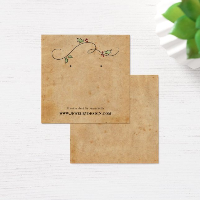 Cartes De Visite Earring Holder Christmas Holiday Custom Jewelry (Bureau)