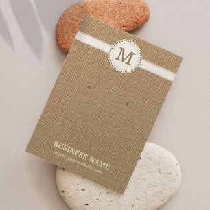 Cartes De Visite Earring & Jewelry Rustic Burlap Display Card