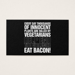 Cartes De Visite Eat Bacon Mens Drôle Chef Bbq Fête des pères Anniv