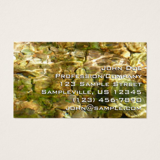 Cartes De Visite Eau de sources chaudes vert-or Nature (Devant)