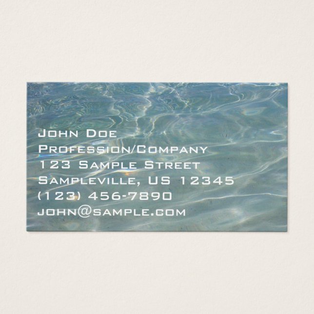 Cartes De Visite Eau des Caraïbes Bleu Abstrait Nature (Devant)