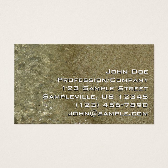 Cartes De Visite Eau sur la plage II Photographie de nature abstrai (Devant)