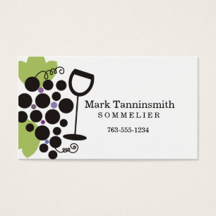 Cartes De Visite échantillon de vin noir de sommelier en verre de
