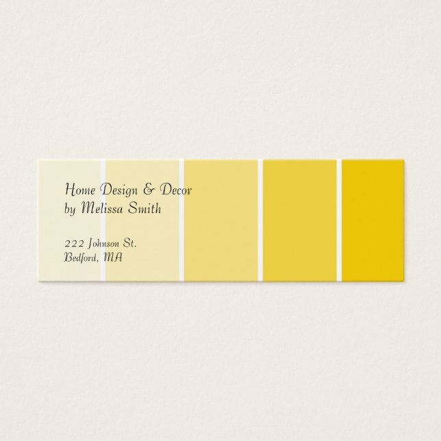Cartes De Visite Échantillons de peinture jaune soleil (Devant)