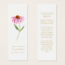 Echinacea | Signet de lecture funéraire simple