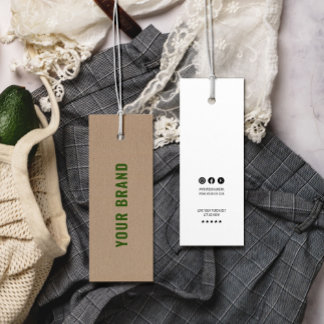 Cartes De Visite Eco Friendly Kraft Marque Nom Vêtements Hang Tag