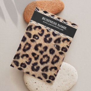 Cartes De Visite Écouter Bijoux Afficher Empreinte de léopard moder