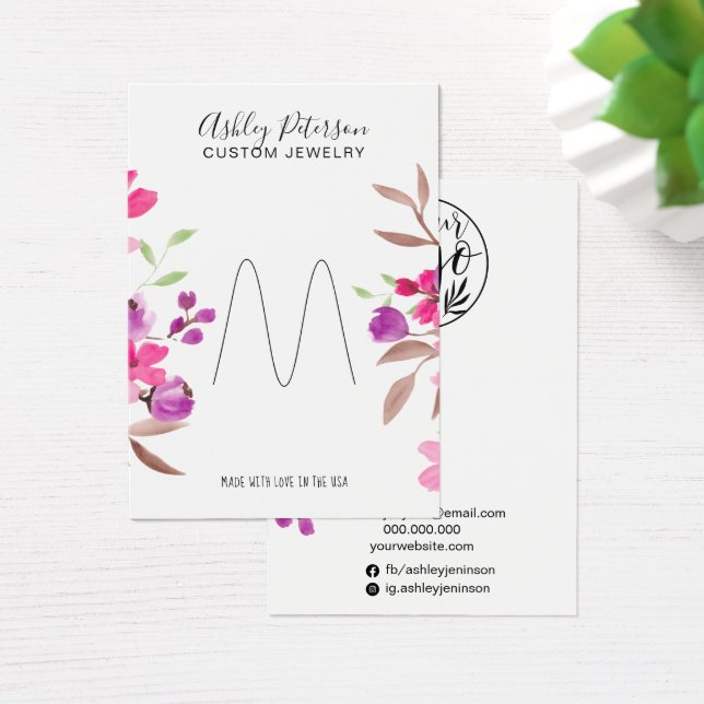 Cartes De Visite Écran à bijoux chic rose (Bureau)