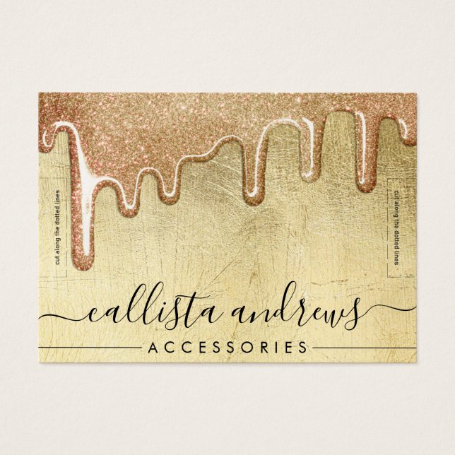 Cartes De Visite Écran Bracelet à Parties scintillant épaisse Glam  (Devant)