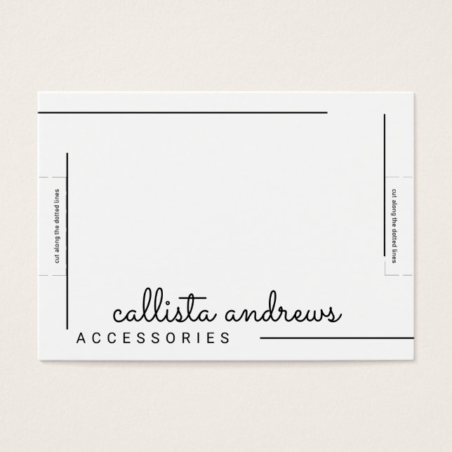 Cartes De Visite Écran Bracelet de script de bordure noir blanc sim (Devant)