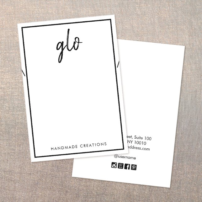 Cartes De Visite Écran Bracelet de signature de bordure blanche (Créateur téléchargé)