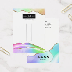 Cartes De Visite Écran d'agate Pastel Rainbow