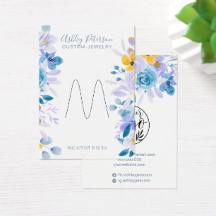 Cartes De Visite Écran de bague de bijoux à fleurs de lavande chic