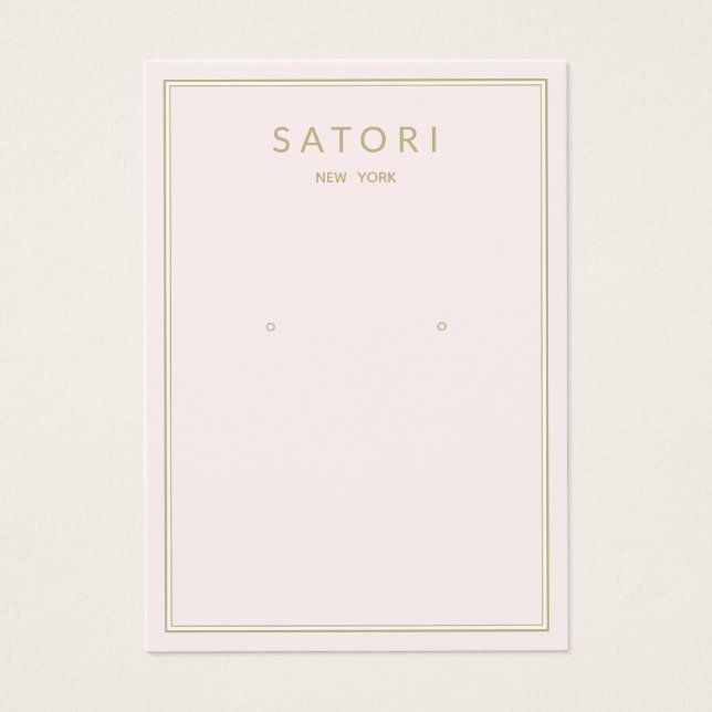 Cartes De Visite Écran de bijoux à bordure rose pâle (Devant)