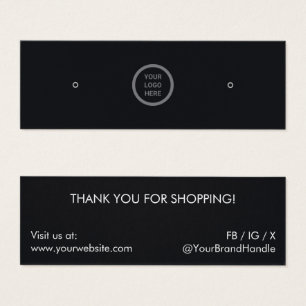 Cartes De Visite Écran de bijoux à oreille noire de marque de logo 