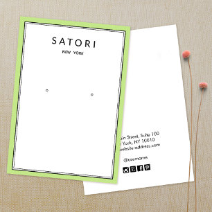 Cartes De Visite Écran de bijoux à oreilles vert citron moderne