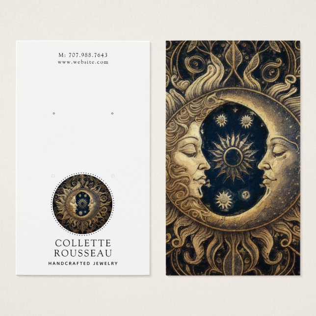 Cartes De Visite Écran de bijoux Céleste Sun Moon (Devant & derrière)