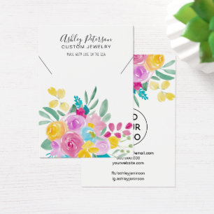 Cartes De Visite Écran de bijoux en aquarelle printanière