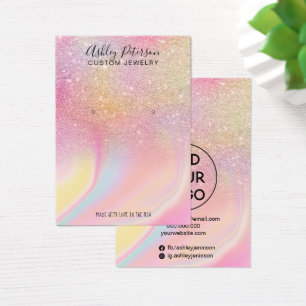 Cartes De Visite Écran de bijoux en arc-en-ciel de parties scintill