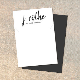 Cartes De Visite Écran de bijoux en collier blanc manuscrit