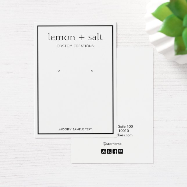 Cartes De Visite Écran de bijoux simple blanc moderne (Bureau)