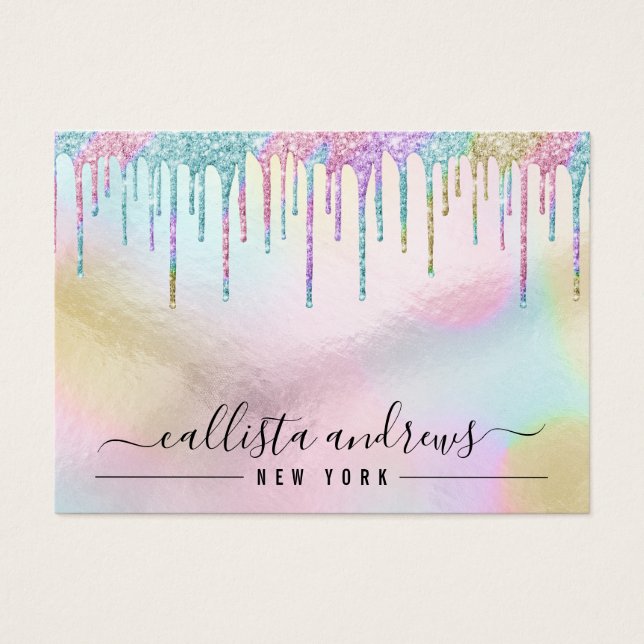 Cartes De Visite Écran de bracelet à Parties scintillant holographi (Devant)