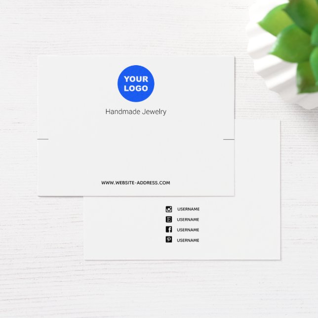 Cartes De Visite Écran de bracelet blanc de logo personnalisé (Bureau)