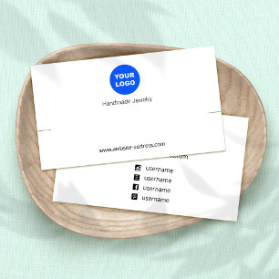 Cartes De Visite Écran de bracelet blanc de logo personnalisé